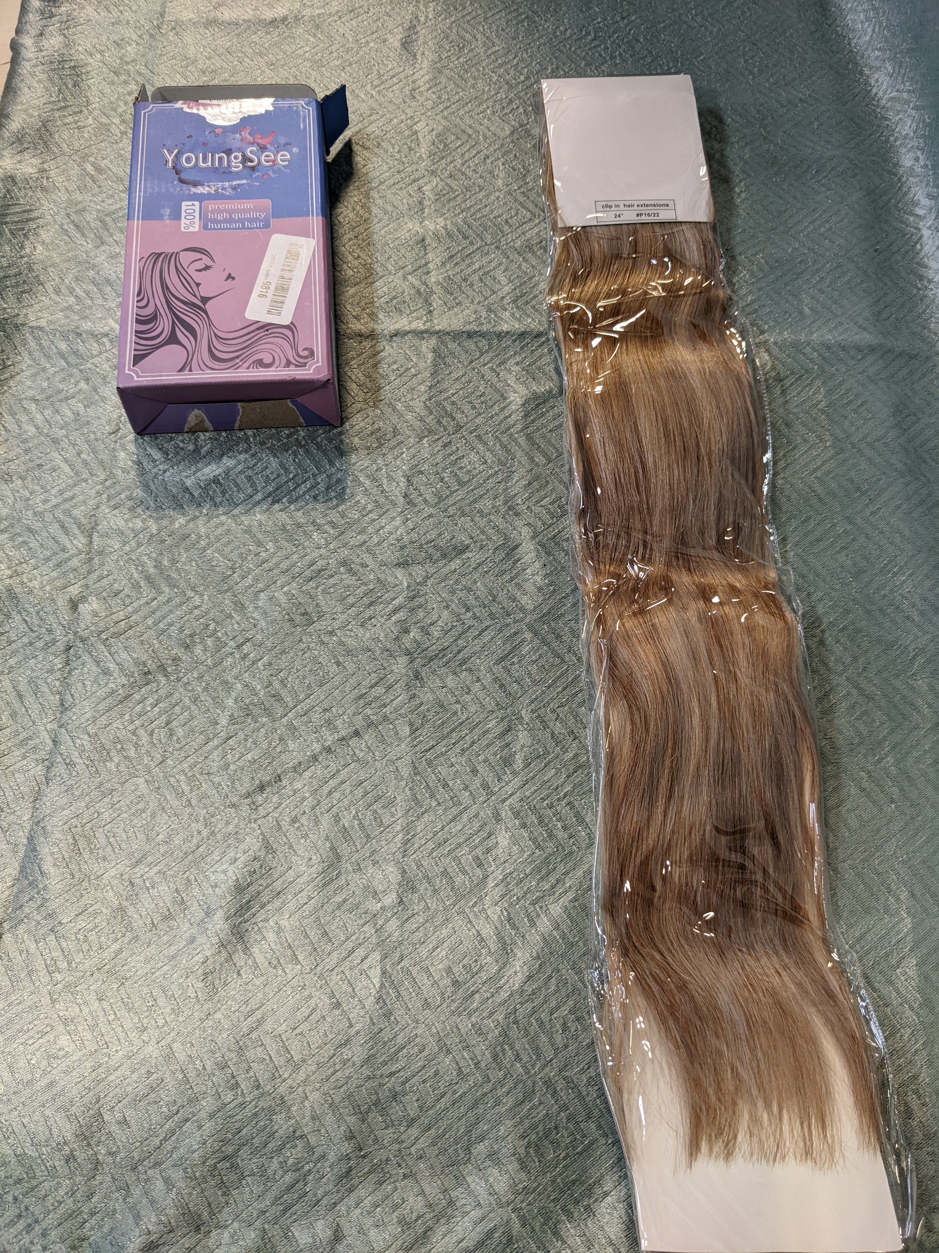 YoungSee 100% Human Hair 24" Clip in Extension 7pcs (7530669179118)
